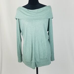 Bordeaux women‎ M green long sleeve cowl neck top